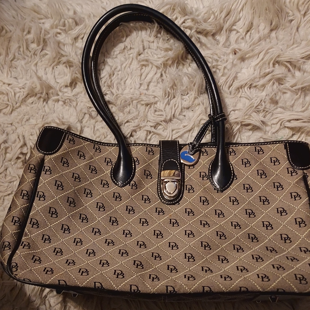 Dooney And Bourke Stylish Monogram Tan and Black Women's Bag